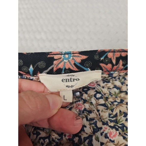 Entro Black and Pink Floral Midi Dress - Picture 5 of 7